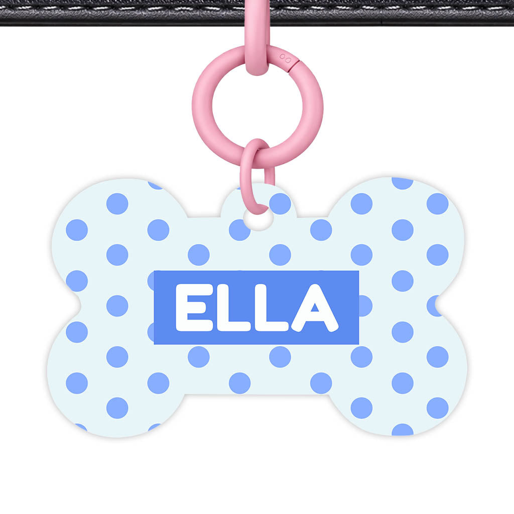 Blues Polka QR Smart Pet Id Tag Tag (Dog Tag & Cat Tag)