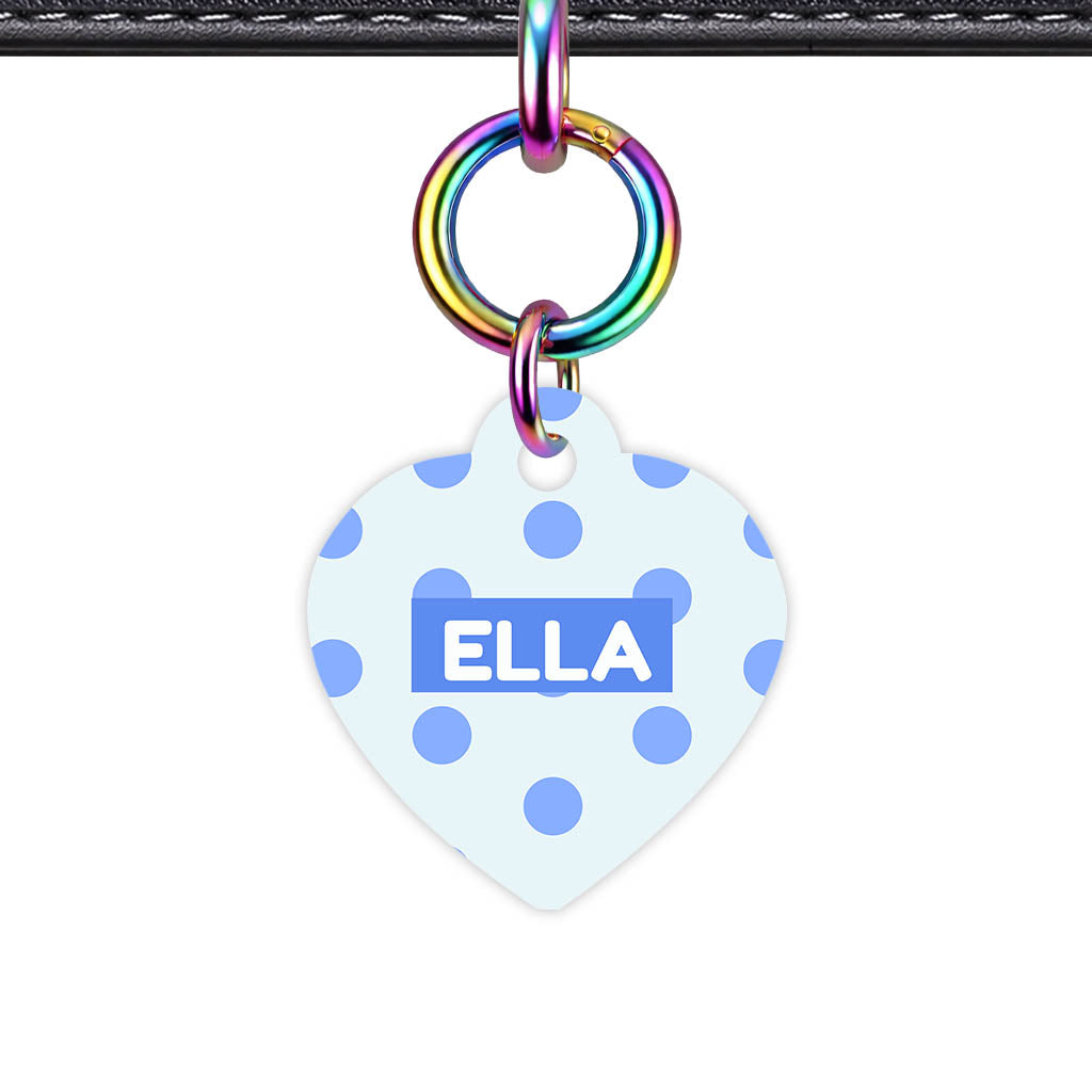 Blues Polka QR Smart Pet Id Tag Tag (Dog Tag & Cat Tag)