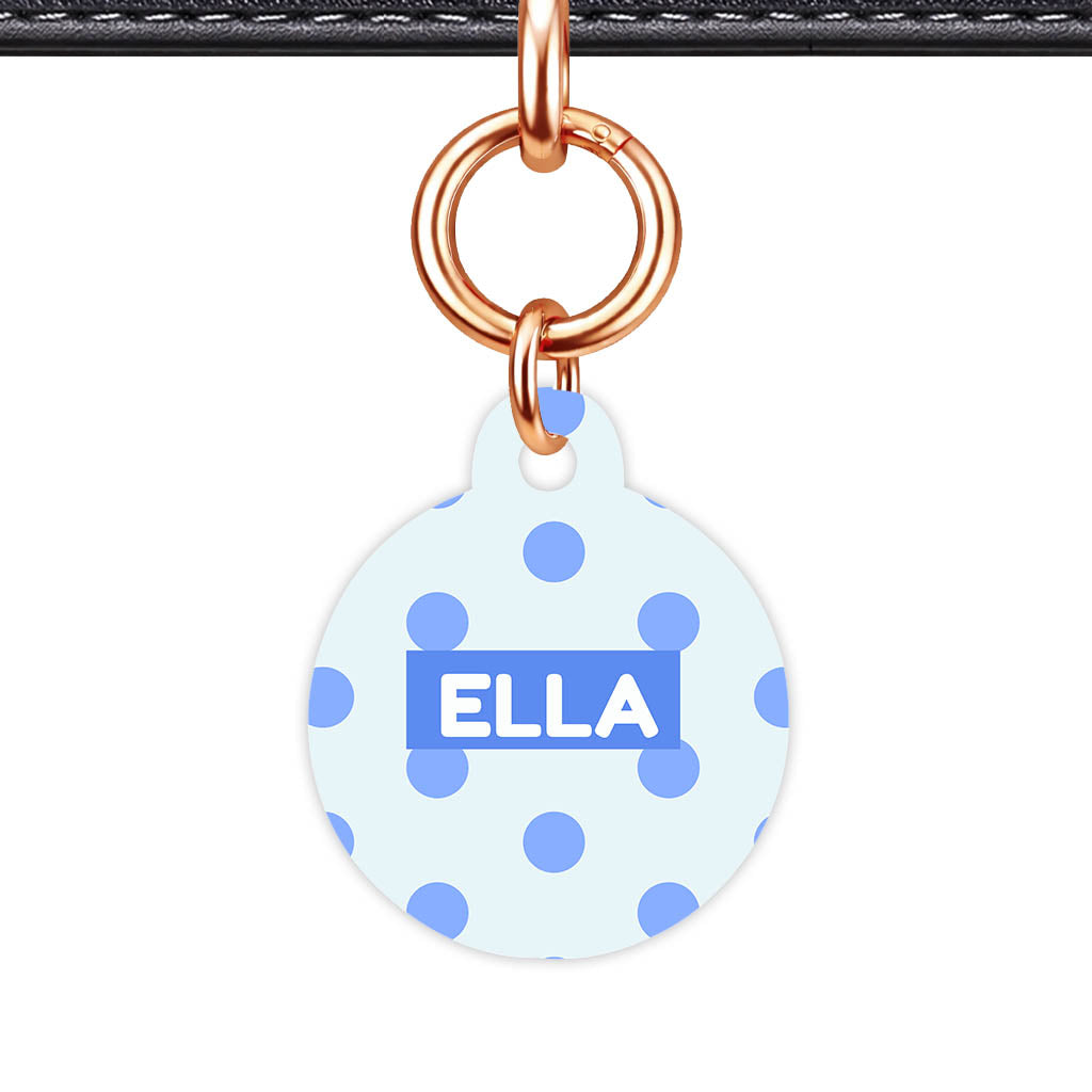 Blues Polka QR Smart Pet Id Tag Tag (Dog Tag & Cat Tag)