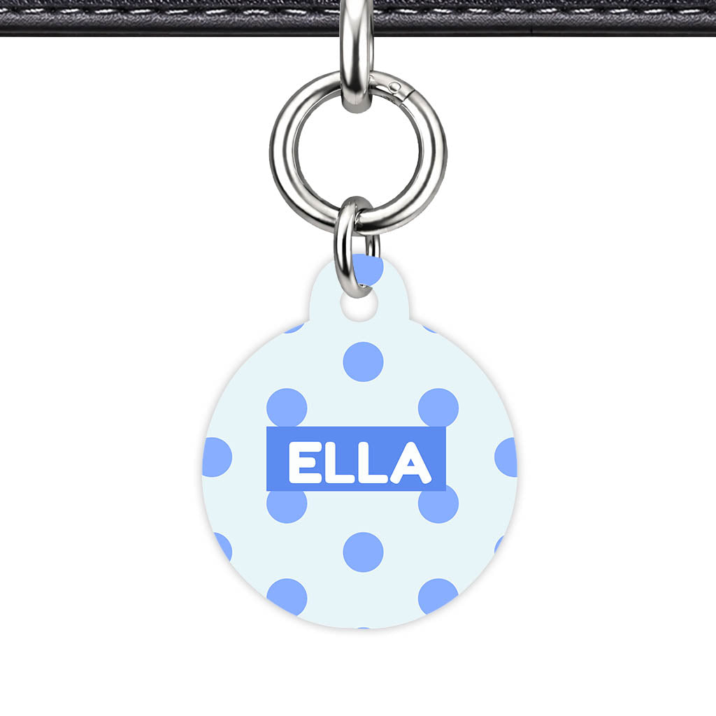 Blues Polka QR Smart Pet Id Tag Tag (Dog Tag & Cat Tag)