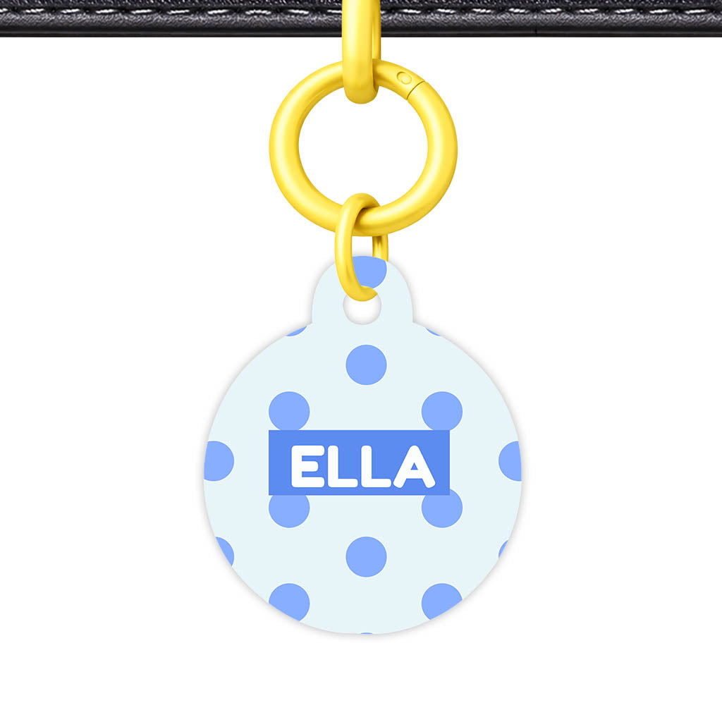 Blues Polka QR Smart Pet Id Tag Tag (Dog Tag & Cat Tag)