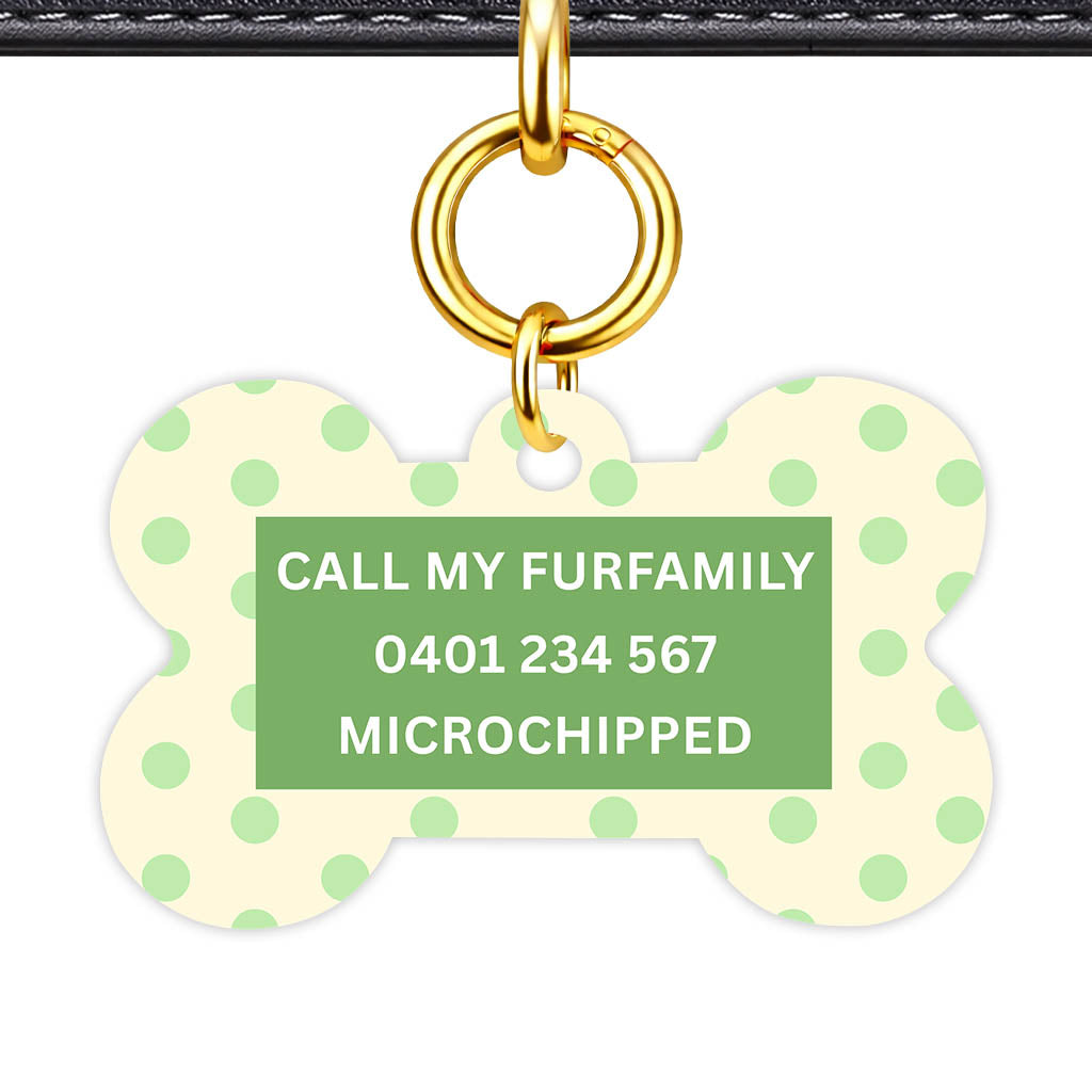 Green and Yellow Polka Classic Pet ID Tag (Dog Tag & Cat Tag)