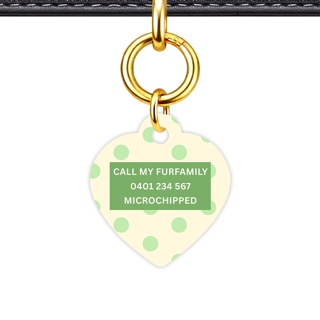 Green and Yellow Polka Classic Pet ID Tag (Dog Tag & Cat Tag)