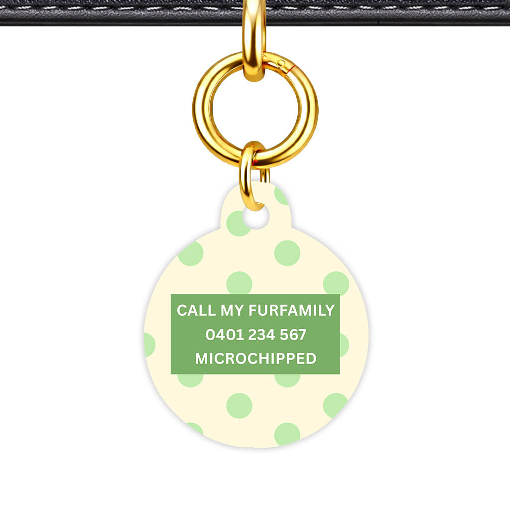 Green and Yellow Polka Classic Pet ID Tag (Dog Tag & Cat Tag)