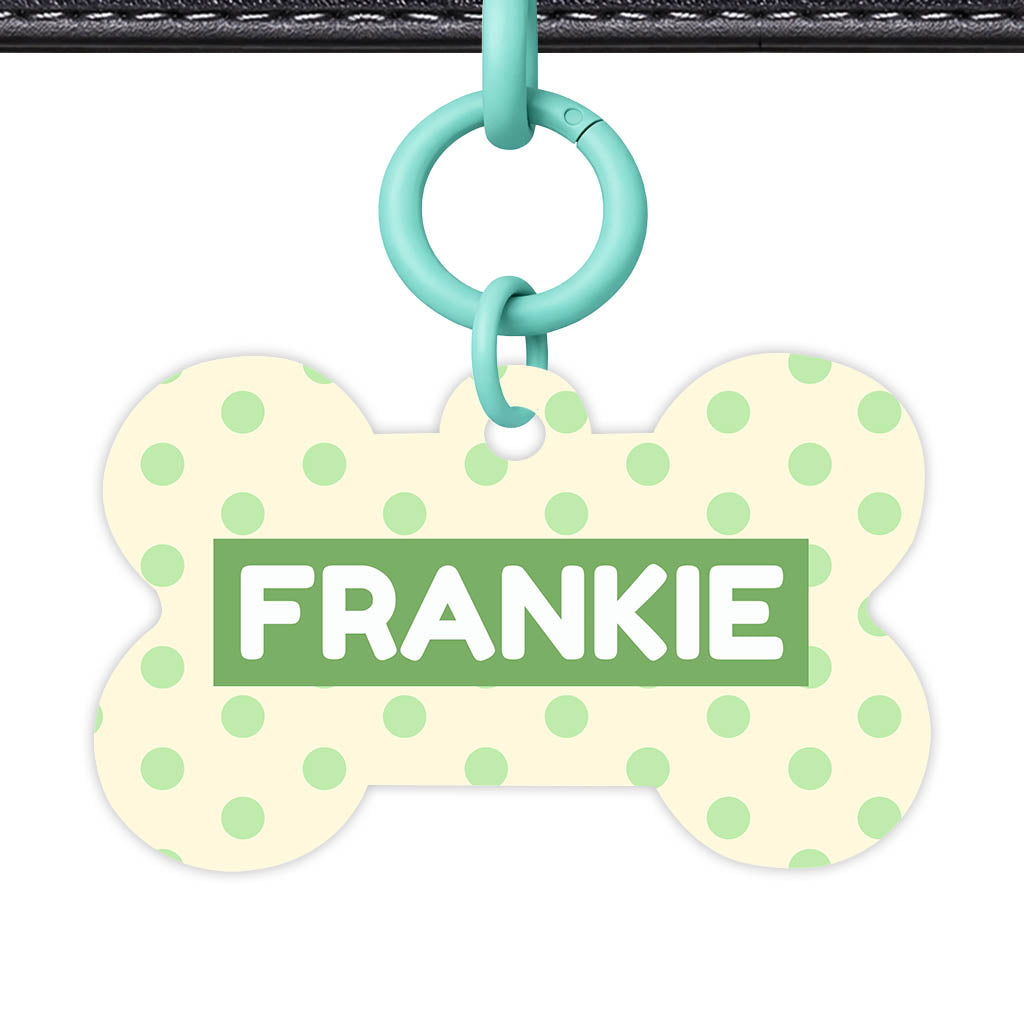 Green and Yellow Polka Classic Pet ID Tag (Dog Tag & Cat Tag)