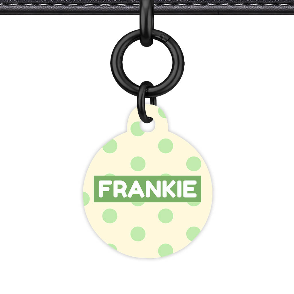 Green and Yellow Polka Classic Pet ID Tag (Dog Tag & Cat Tag)