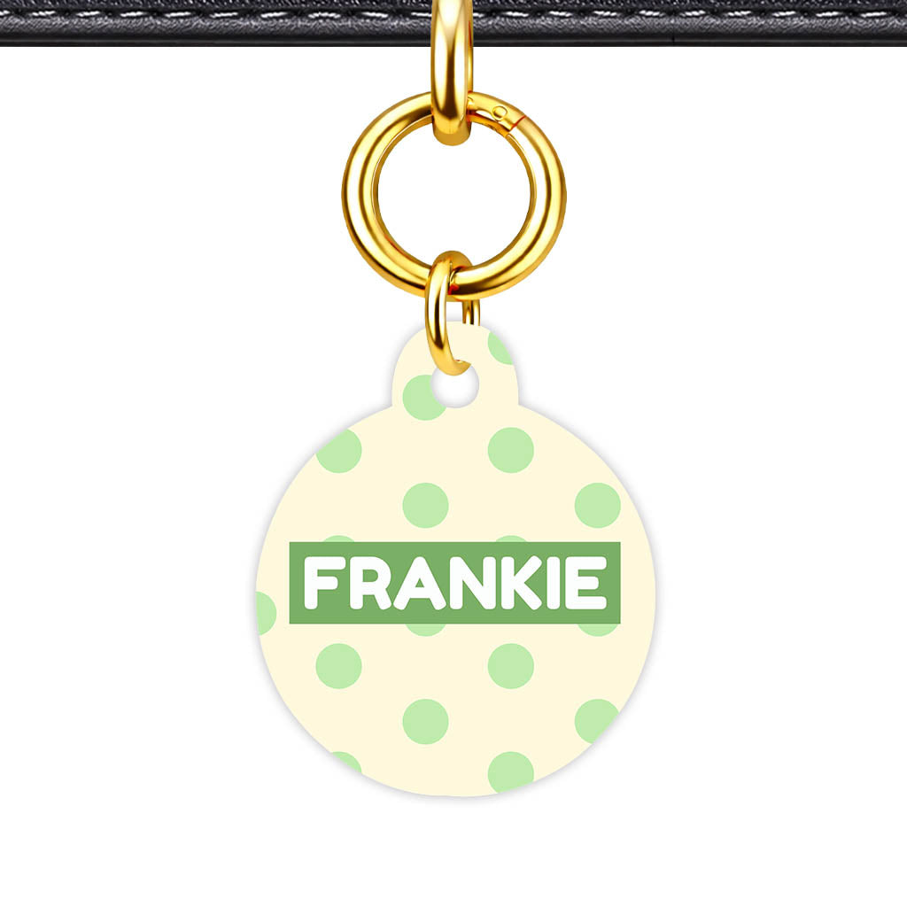 Green and Yellow Polka Classic Pet ID Tag (Dog Tag & Cat Tag)