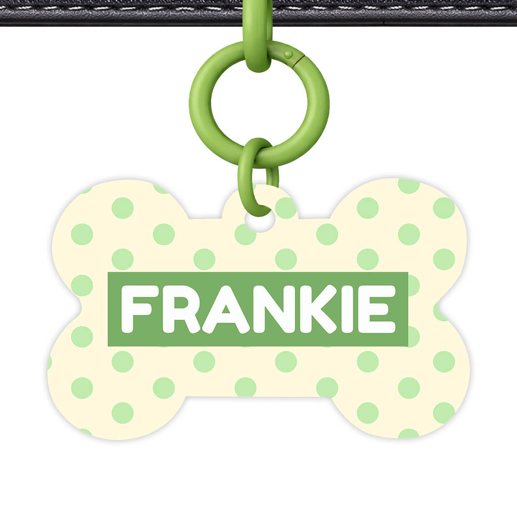 Green and Yellow Polka Classic Pet ID Tag (Dog Tag & Cat Tag)