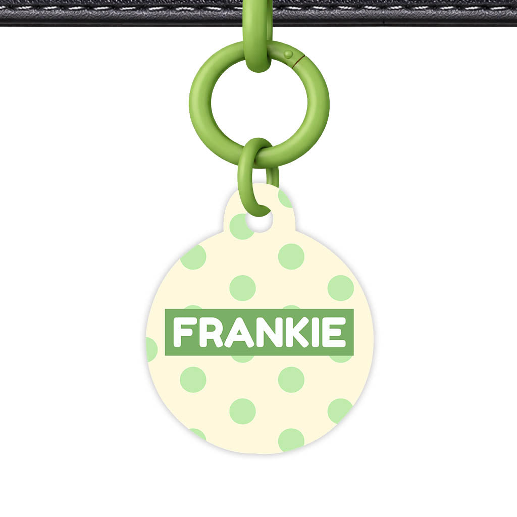 Green and Yellow Polka Classic Pet ID Tag (Dog Tag & Cat Tag)