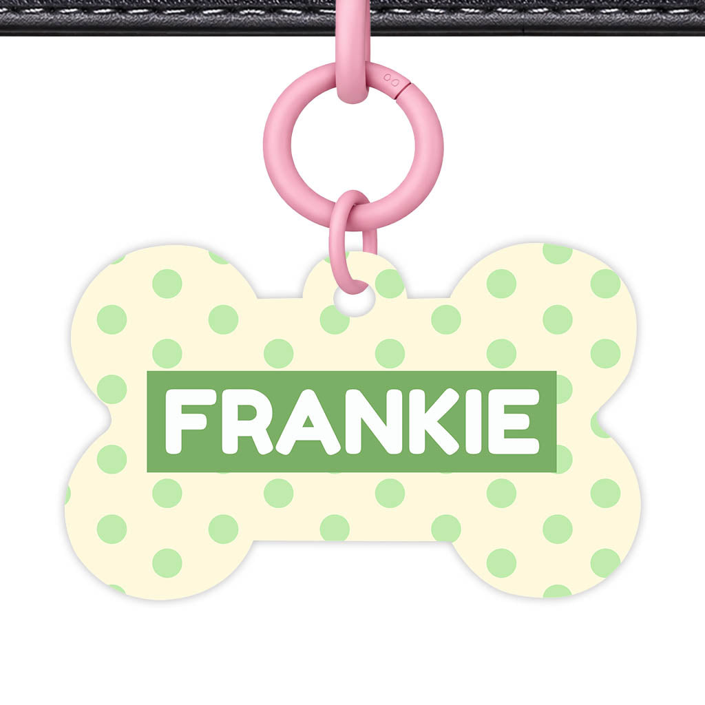 Green and Yellow Polka Classic Pet ID Tag (Dog Tag & Cat Tag)