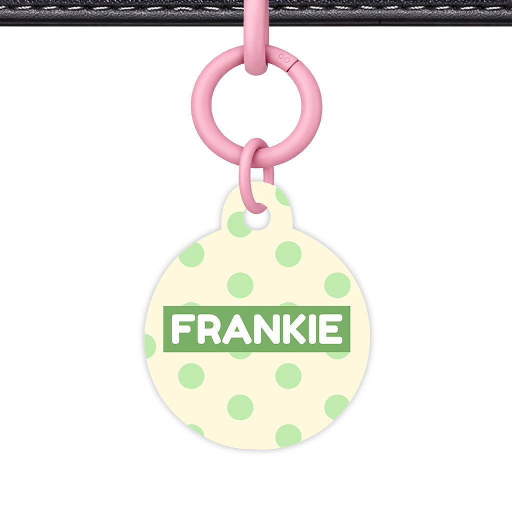 Green and Yellow Polka Classic Pet ID Tag (Dog Tag & Cat Tag)