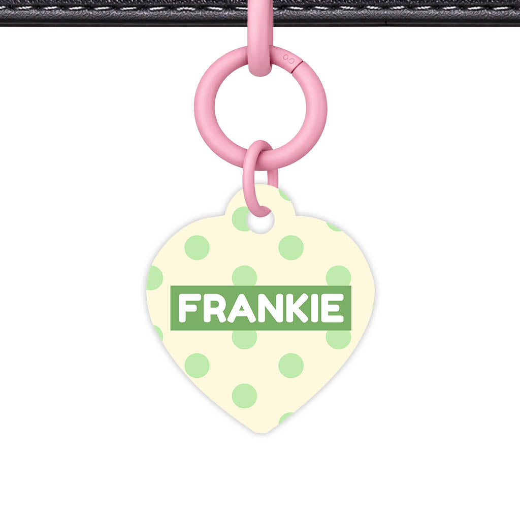 Green and Yellow Polka Classic Pet ID Tag (Dog Tag & Cat Tag)