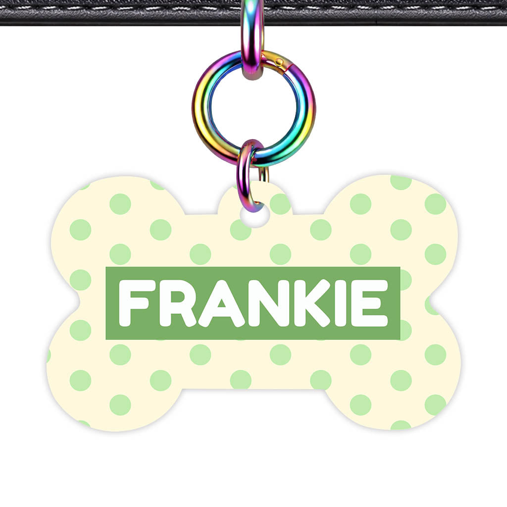 Green and Yellow Polka Classic Pet ID Tag (Dog Tag & Cat Tag)