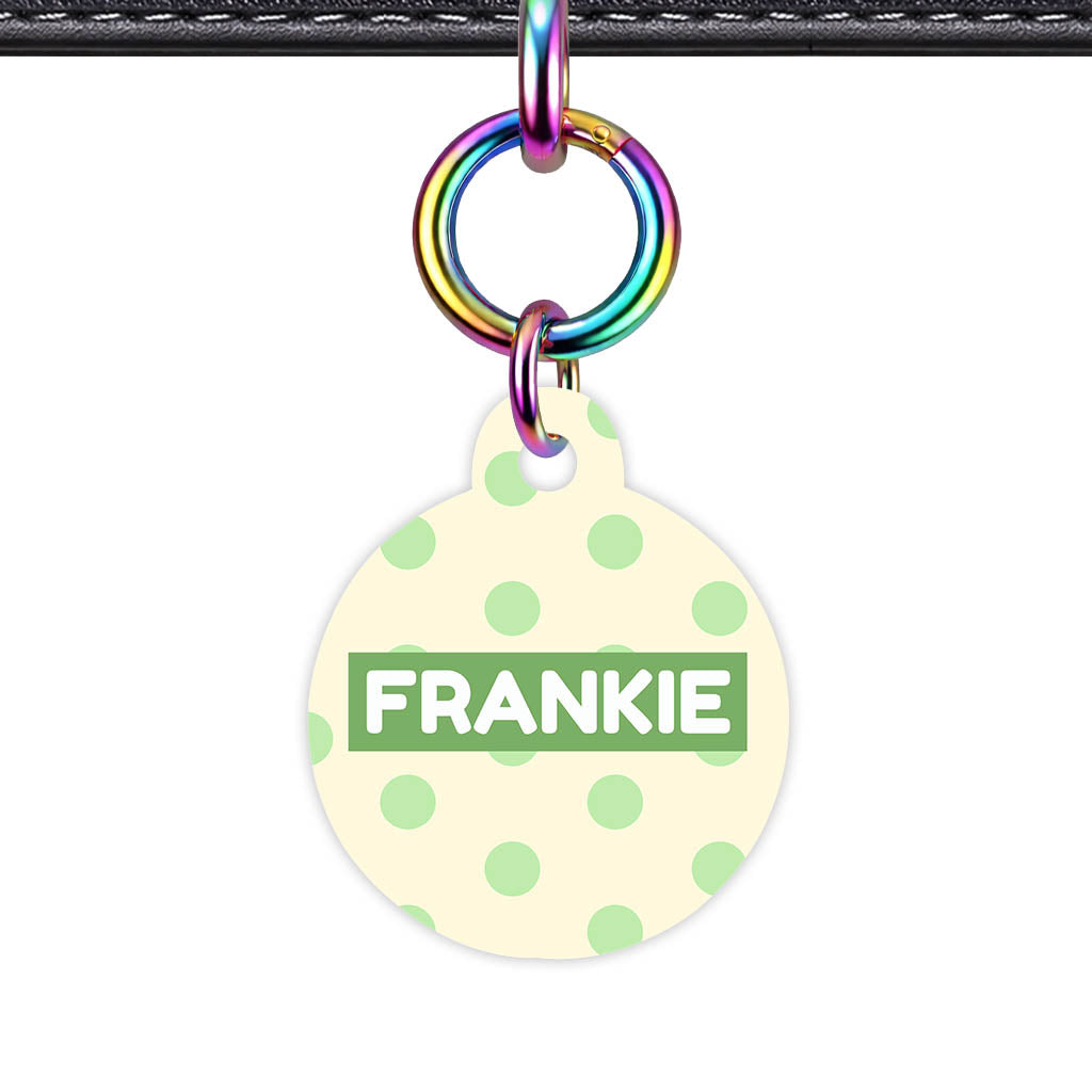 Green and Yellow Polka Classic Pet ID Tag (Dog Tag & Cat Tag)