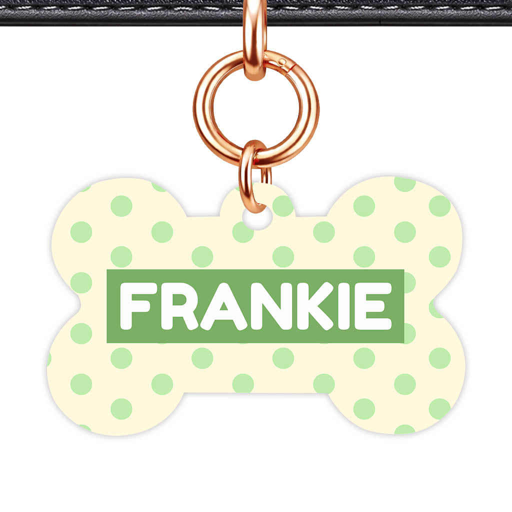 Green and Yellow Polka Classic Pet ID Tag (Dog Tag & Cat Tag)