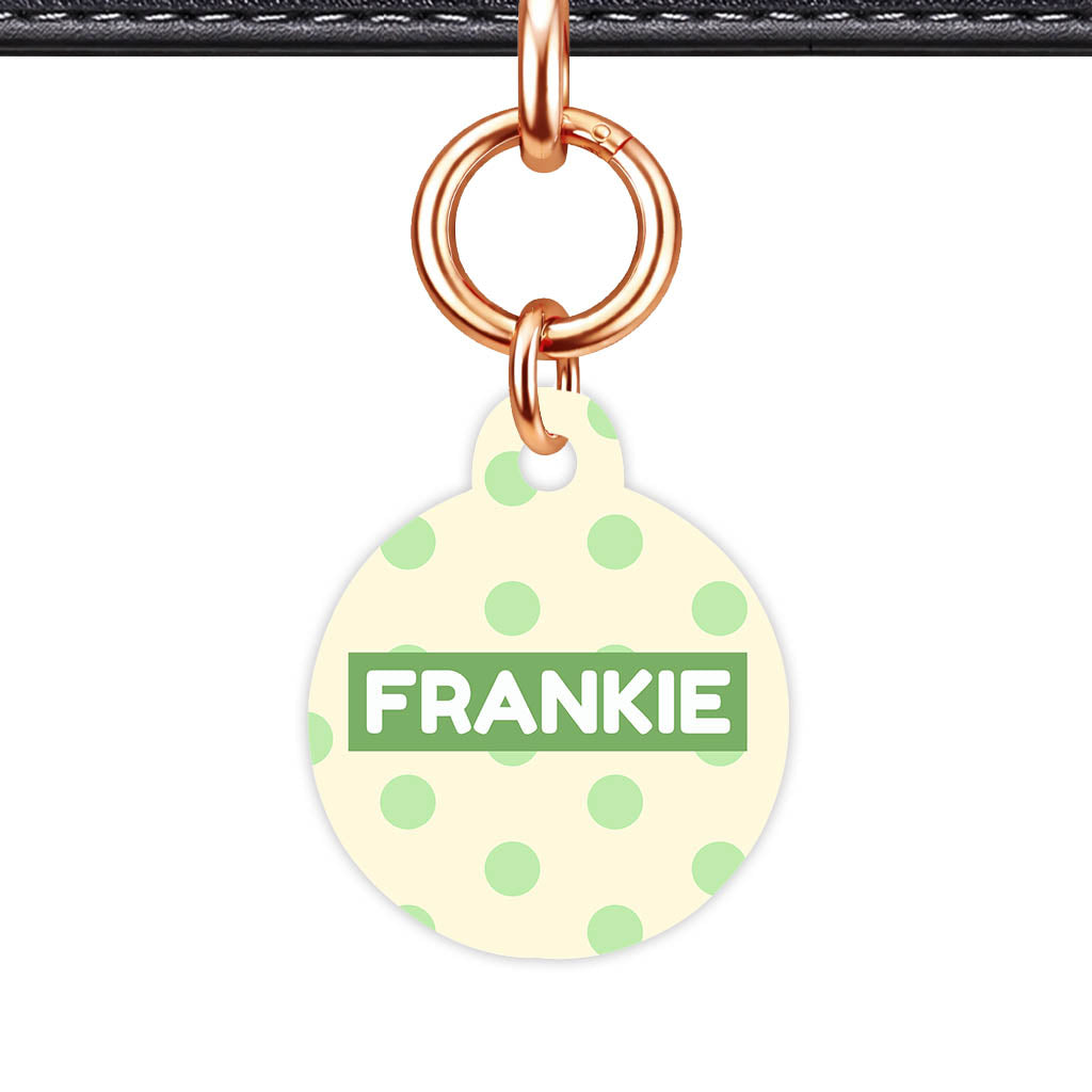 Green and Yellow Polka Classic Pet ID Tag (Dog Tag & Cat Tag)