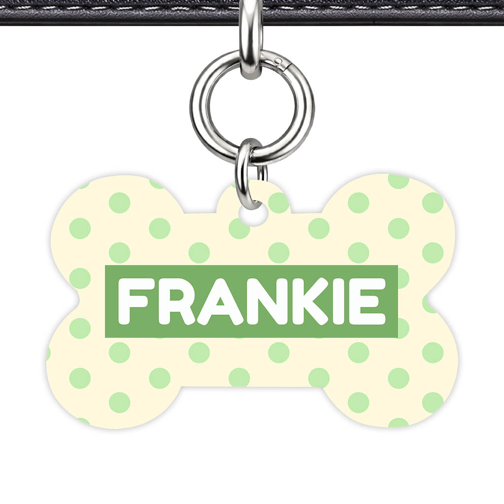 Green and Yellow Polka Classic Pet ID Tag (Dog Tag & Cat Tag)