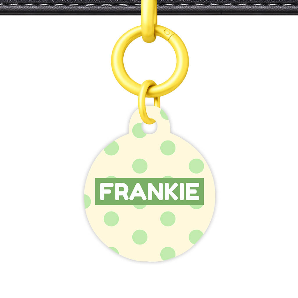 Green and Yellow Polka Classic Pet ID Tag (Dog Tag & Cat Tag)