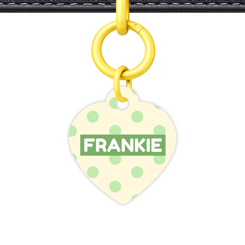 Green and Yellow Polka Classic Pet ID Tag (Dog Tag & Cat Tag)