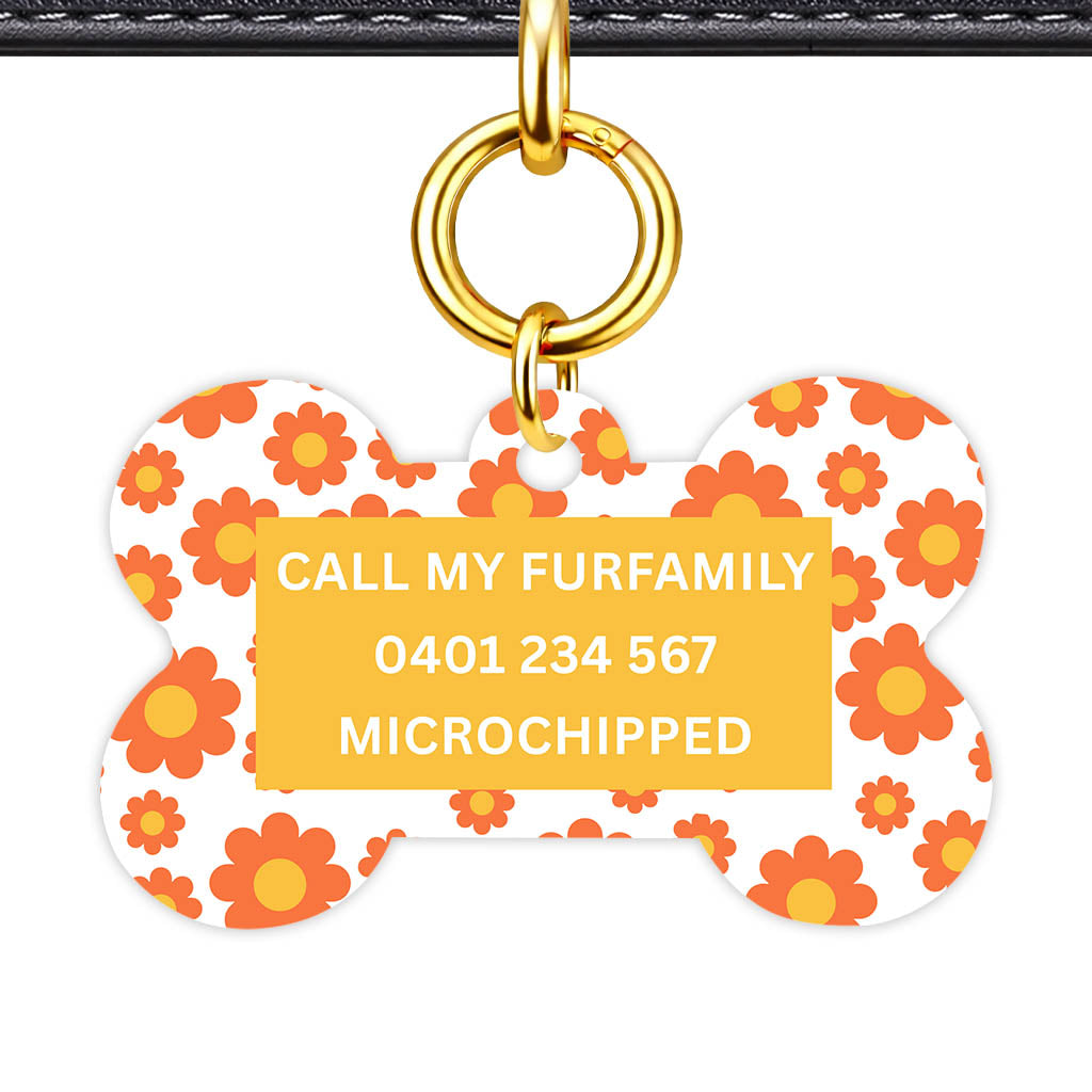 Orange Daisies Classic Pet ID Tag (Dog Tag & Cat Tag)