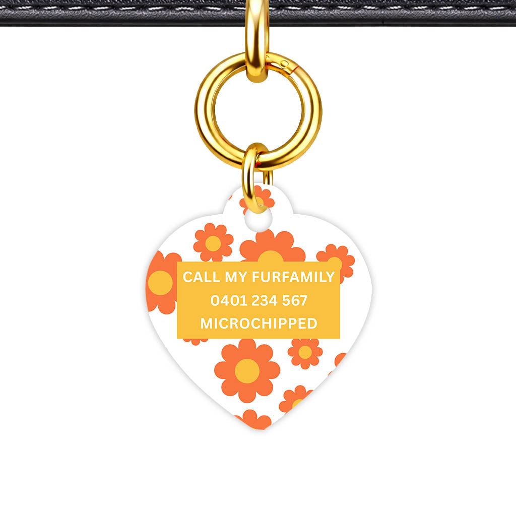 Orange Daisies Classic Pet ID Tag - alternate view