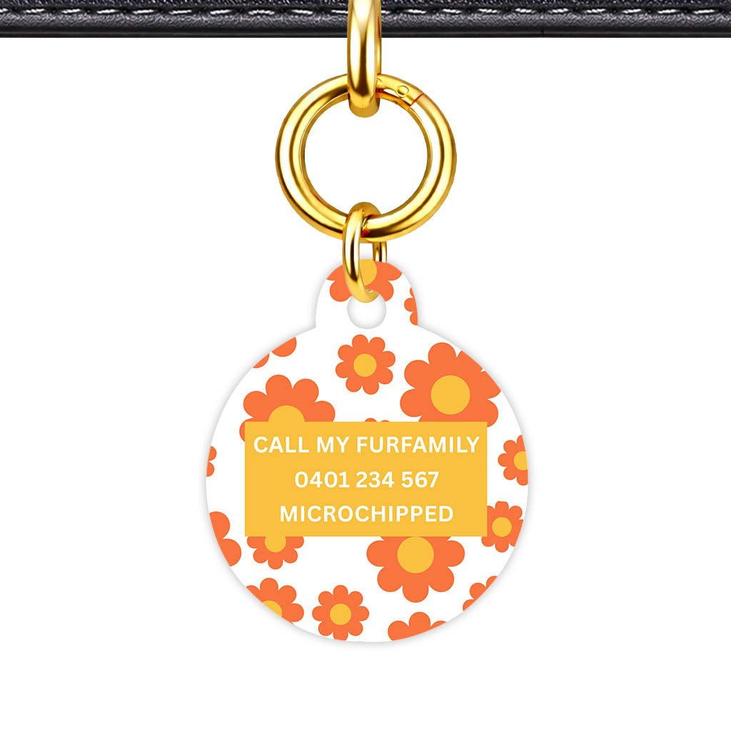 Orange Daisies Classic Pet ID Tag (Dog Tag & Cat Tag)