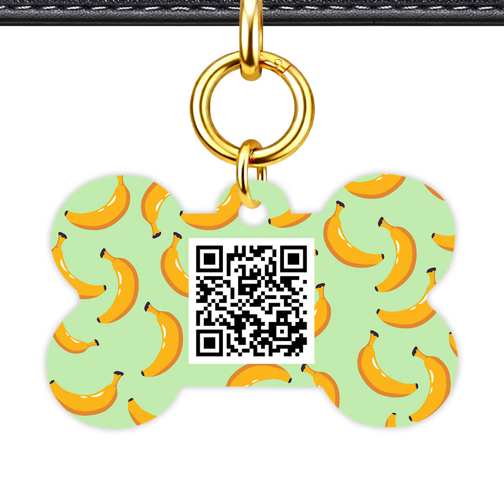 Banana Craze QR Smart Pet Id Tag Tag (Dog Tag & Cat Tag)
