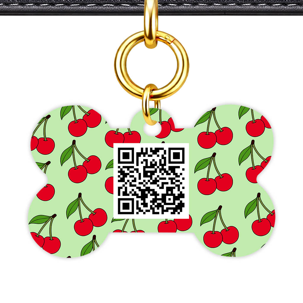 Cherry Bloom QR Smart Pet Id Tag Tag (Dog Tag & Cat Tag)
