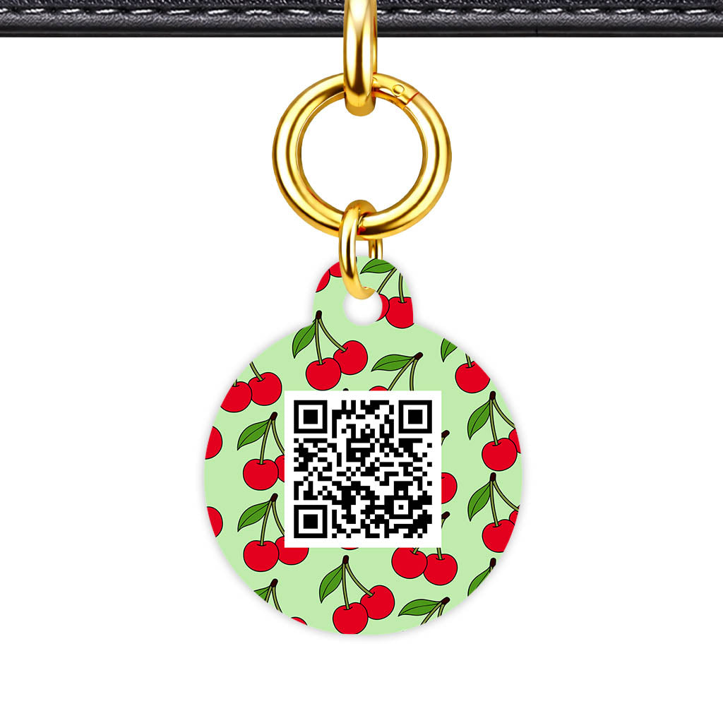 Cherry Bloom QR Smart Pet Id Tag Tag (Dog Tag & Cat Tag)