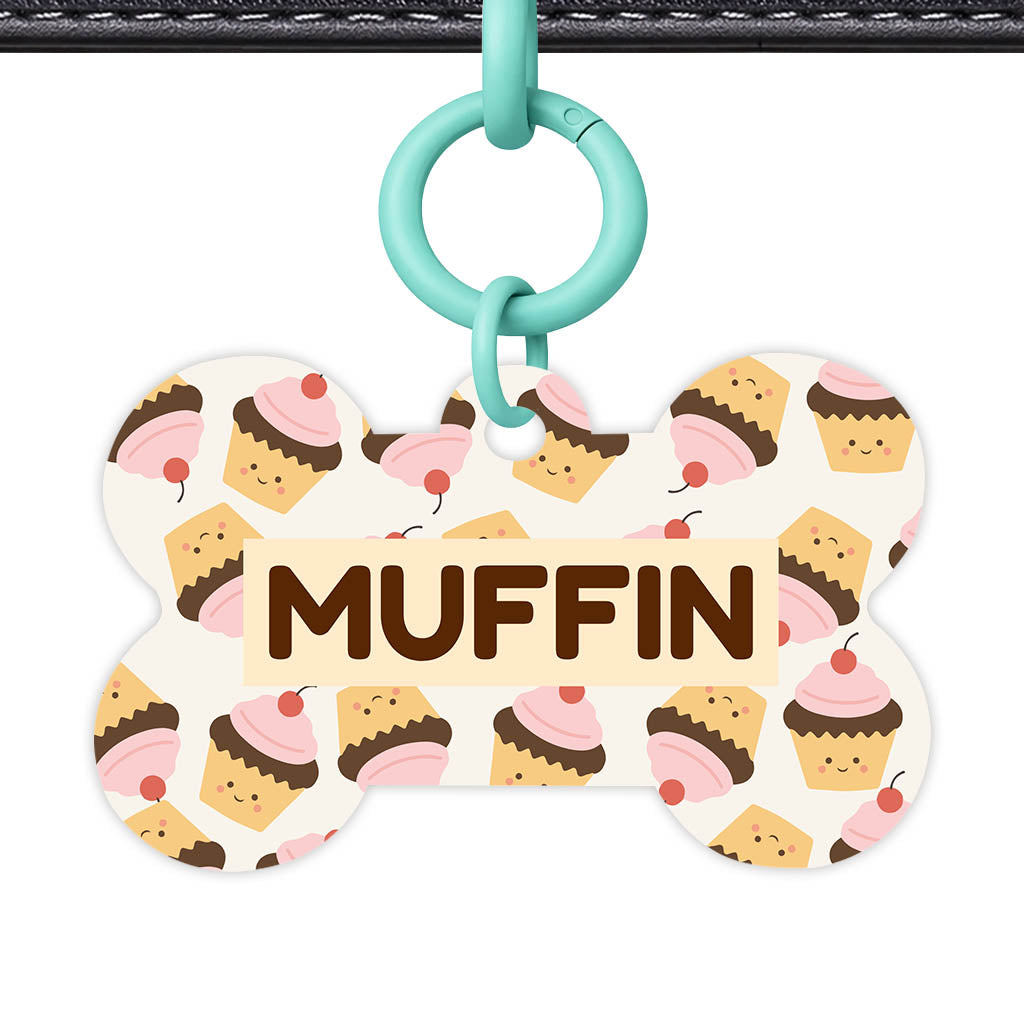 Cupcakes in Pink QR Smart Pet Id Tag Tag (Dog Tag & Cat Tag)