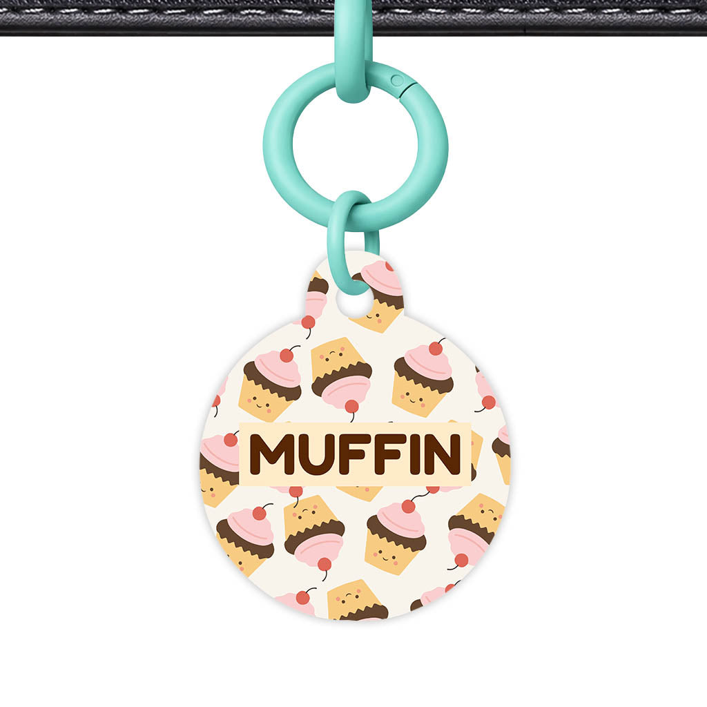Cupcakes in Pink QR Smart Pet Id Tag Tag (Dog Tag & Cat Tag)