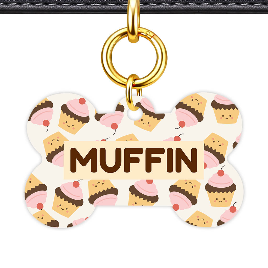 Cupcakes in Pink QR Smart Pet Id Tag Tag (Dog Tag & Cat Tag)