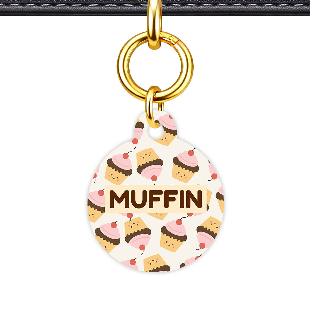 Cupcakes in Pink QR Smart Pet Id Tag Tag (Dog Tag & Cat Tag)