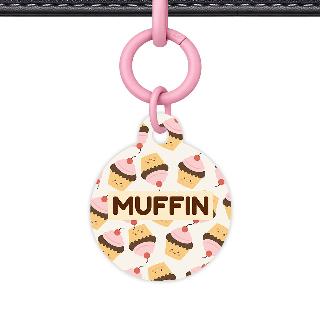 Cupcakes in Pink QR Smart Pet Id Tag Tag (Dog Tag & Cat Tag)