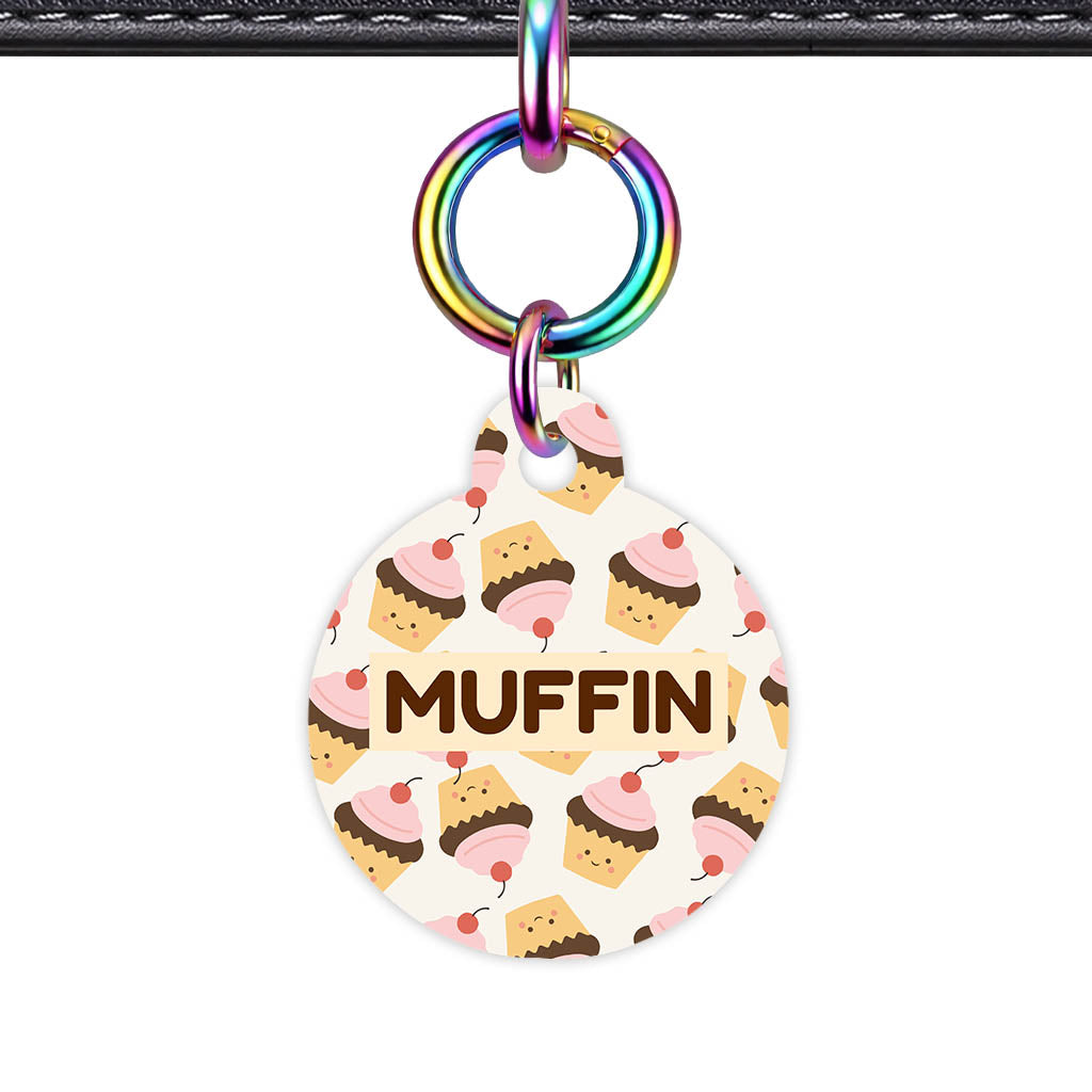Cupcakes in Pink QR Smart Pet Id Tag Tag (Dog Tag & Cat Tag)