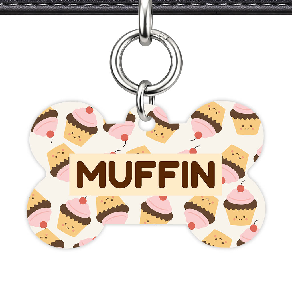 Cupcakes in Pink QR Smart Pet Id Tag Tag (Dog Tag & Cat Tag)