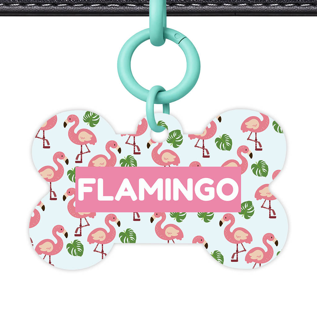 Paradise Flamingo QR Smart Pet Id Tag Tag (Dog Tag & Cat Tag)