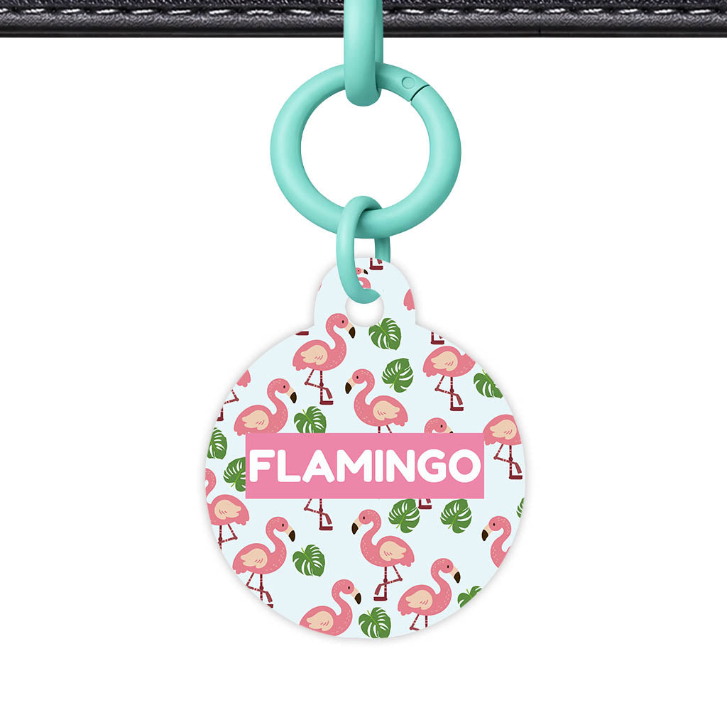 Paradise Flamingo QR Smart Pet Id Tag Tag (Dog Tag & Cat Tag)