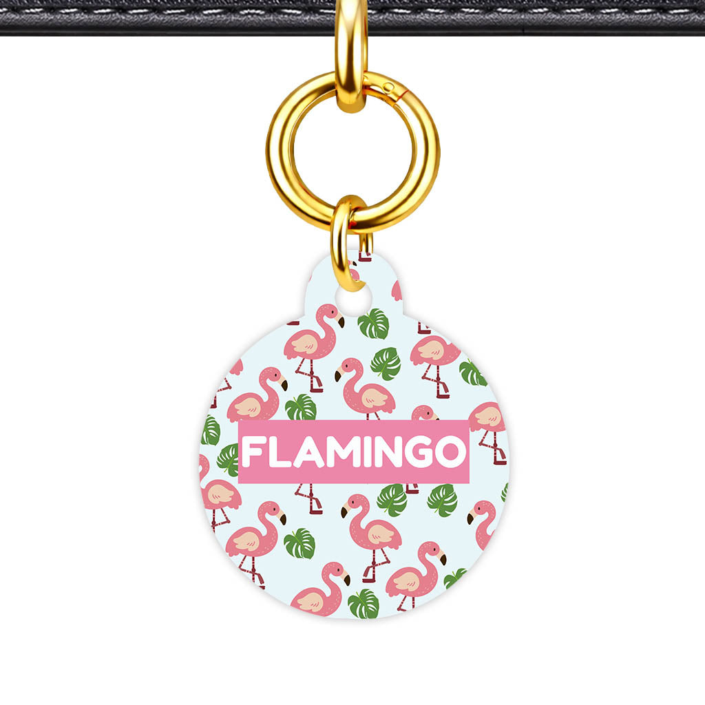 Paradise Flamingo QR Smart Pet Id Tag Tag (Dog Tag & Cat Tag)