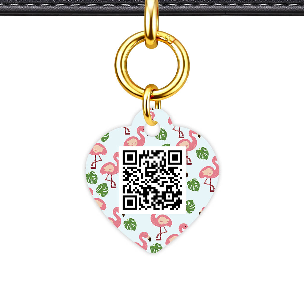 Paradise Flamingo QR Smart Pet Id Tag Tag (Dog Tag & Cat Tag)