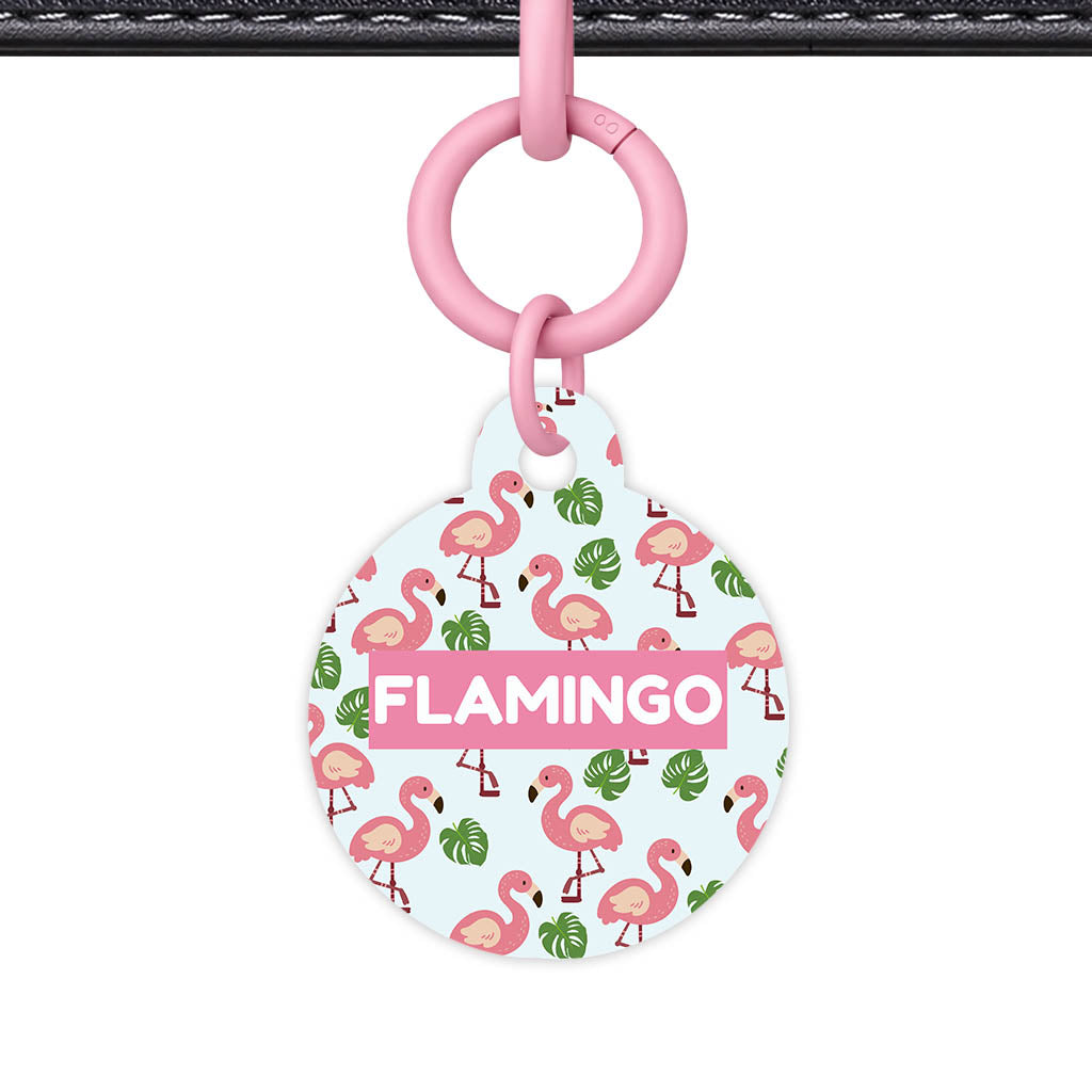Paradise Flamingo QR Smart Pet Id Tag Tag (Dog Tag & Cat Tag)