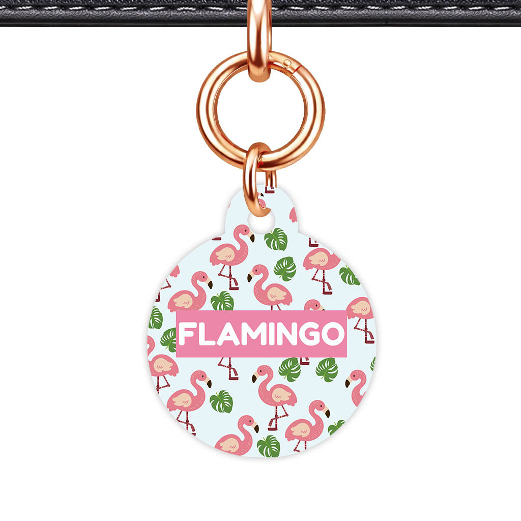 Paradise Flamingo QR Smart Pet Id Tag Tag (Dog Tag & Cat Tag)