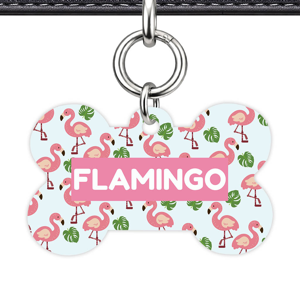 Paradise Flamingo QR Smart Pet Id Tag Tag (Dog Tag & Cat Tag)