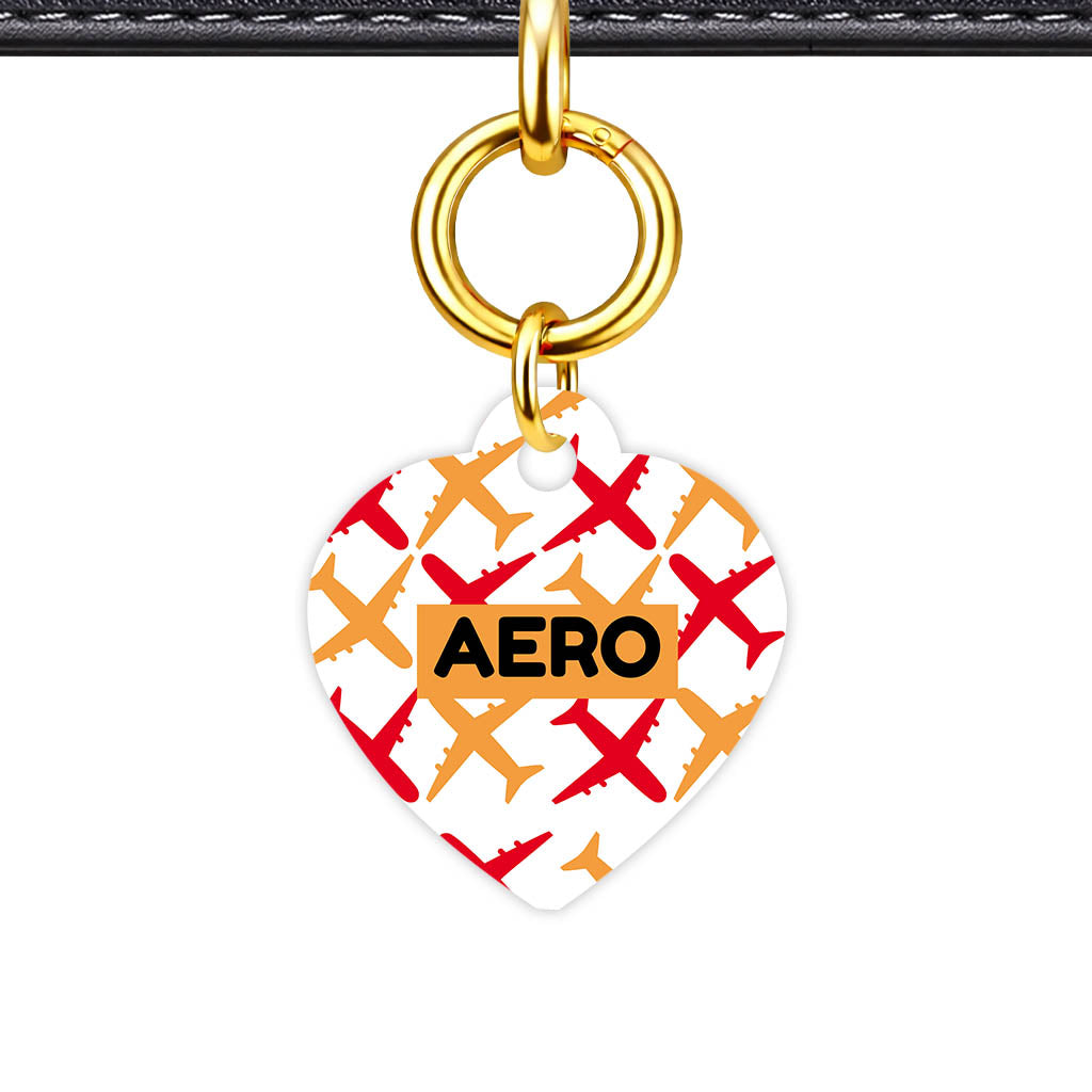 Patterns Dog Tag Gold QR Smart Vol 13 | 5 Designs | Heart Bone Circle | Pet ID Tag - Qr Smart Id Unique Planes Qr Smart Pet Id Dog Tag And Cat Tag Pattern 0117