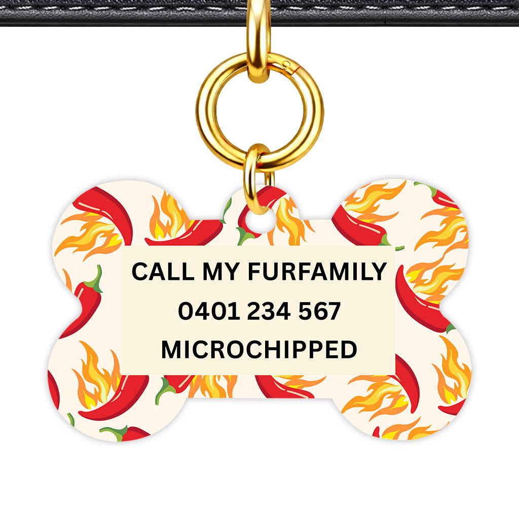 Flaming chillis Classic Pet ID Tag (Dog Tag & Cat Tag)