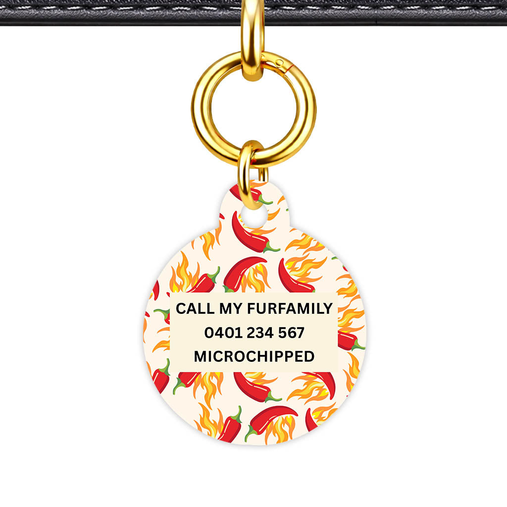Flaming chillis Classic Pet ID Tag (Dog Tag & Cat Tag)