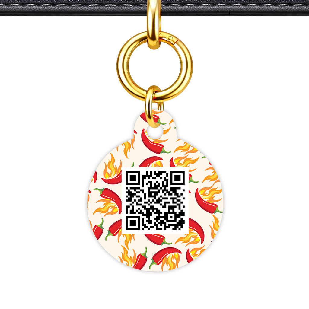 Flaming chillis QR Smart Pet Id Tag Tag (Dog Tag & Cat Tag)