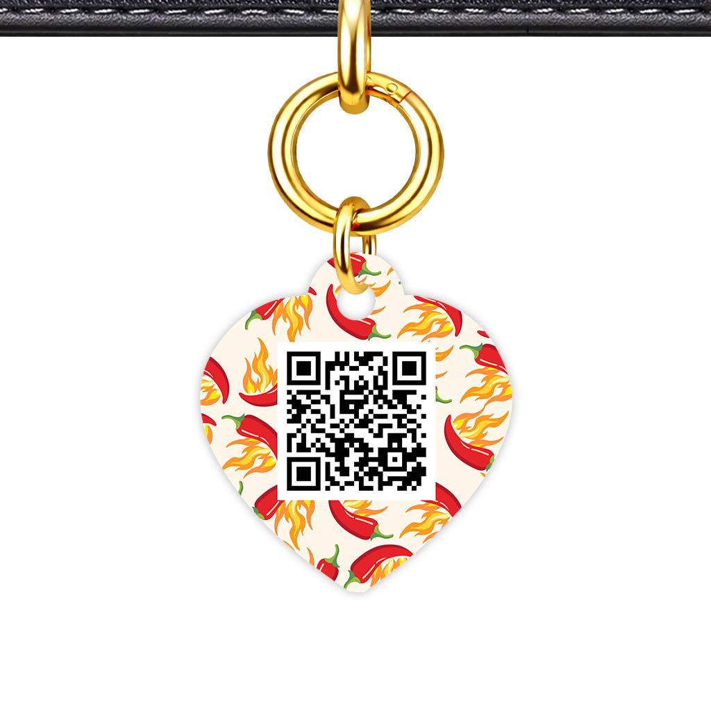 Flaming chillis QR Smart Pet Id Tag Tag (Dog Tag & Cat Tag)