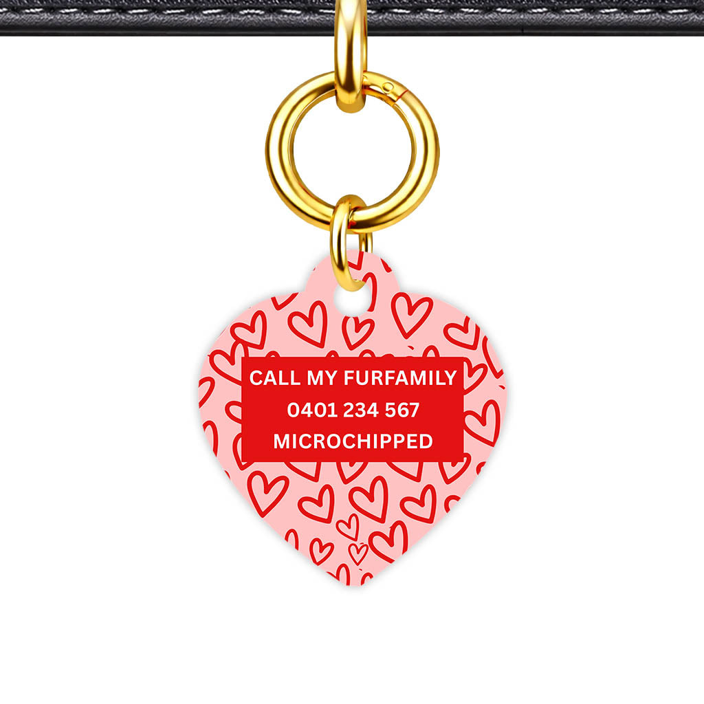 Hearts on Pink Classic Pet ID Tag (Dog Tag & Cat Tag)