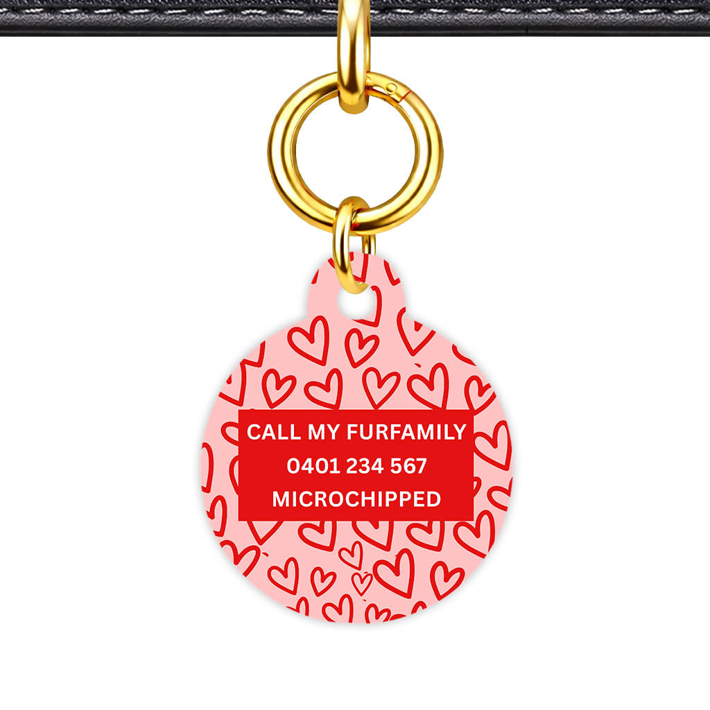 Hearts on Pink Classic Pet ID Tag (Dog Tag & Cat Tag)